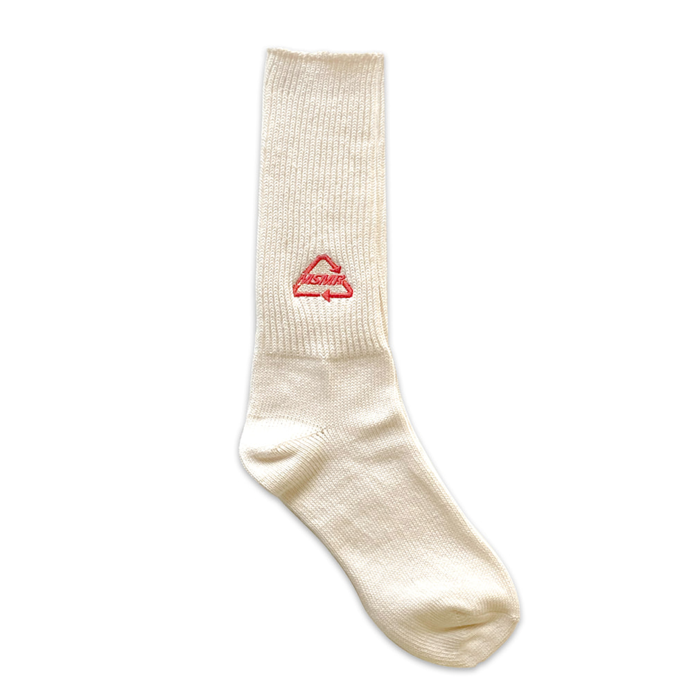 MSMR Knit Triangle Logo Socks Cream