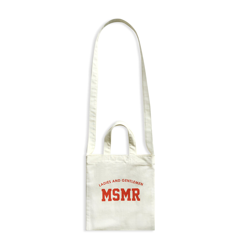 MSMR Minimini Cross Bag Ivory Red Logo