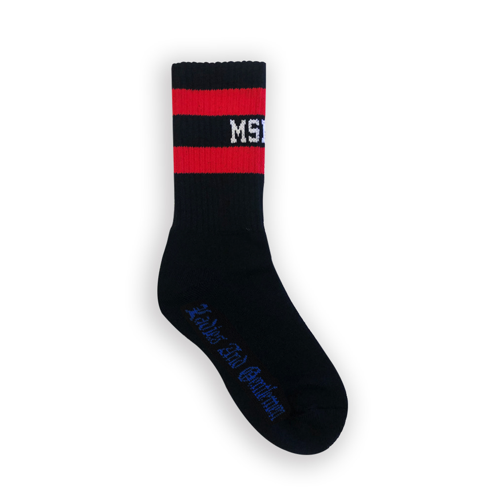 MSMR Logo Stripe Socks Black