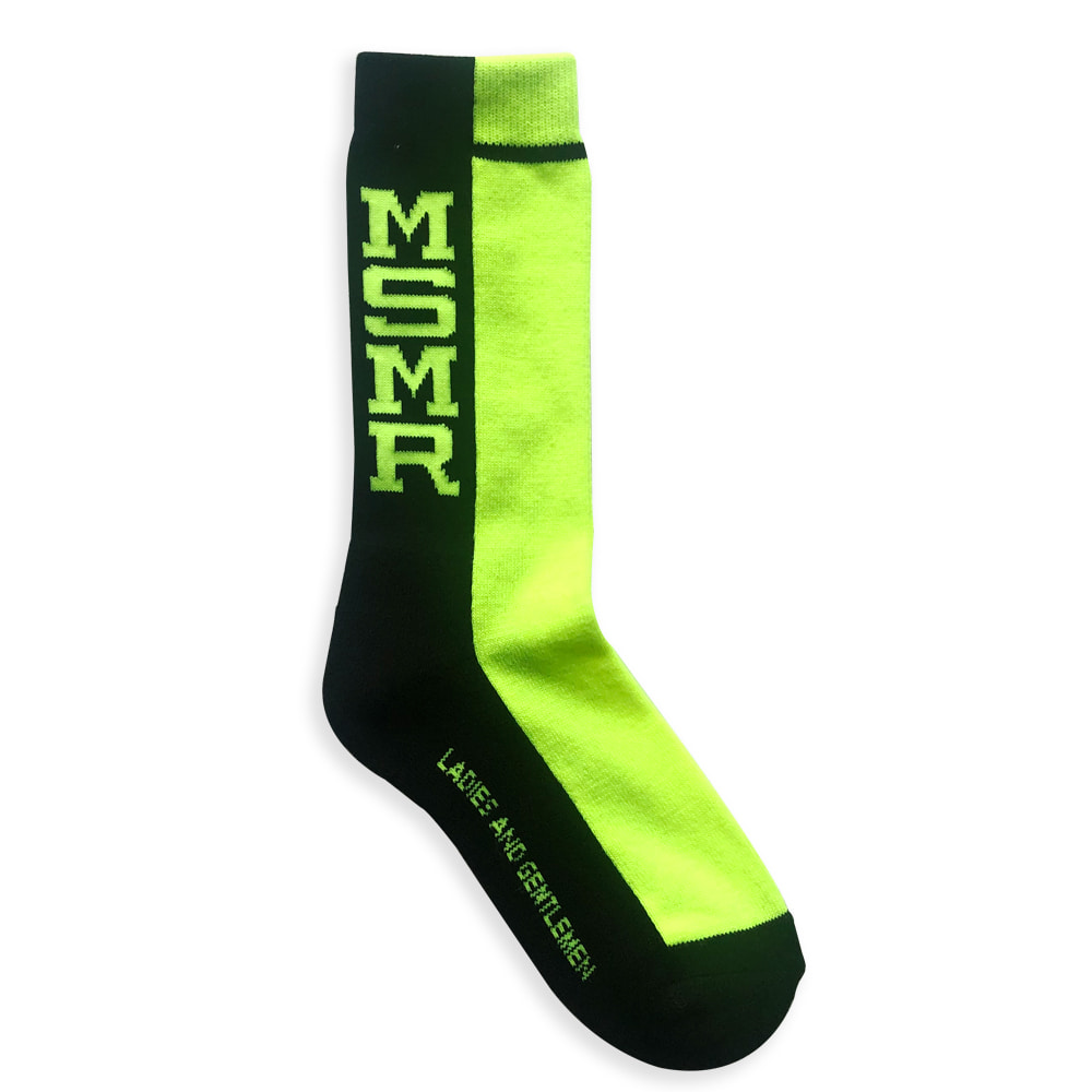 MSMR Twotone Socks  Black Lime