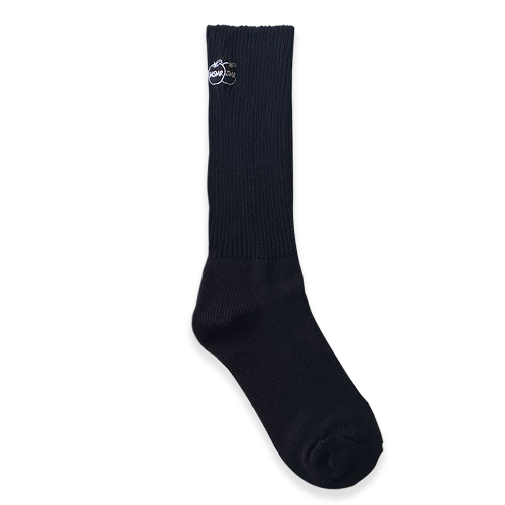 MSMR Knit Apple Logo Socks Black