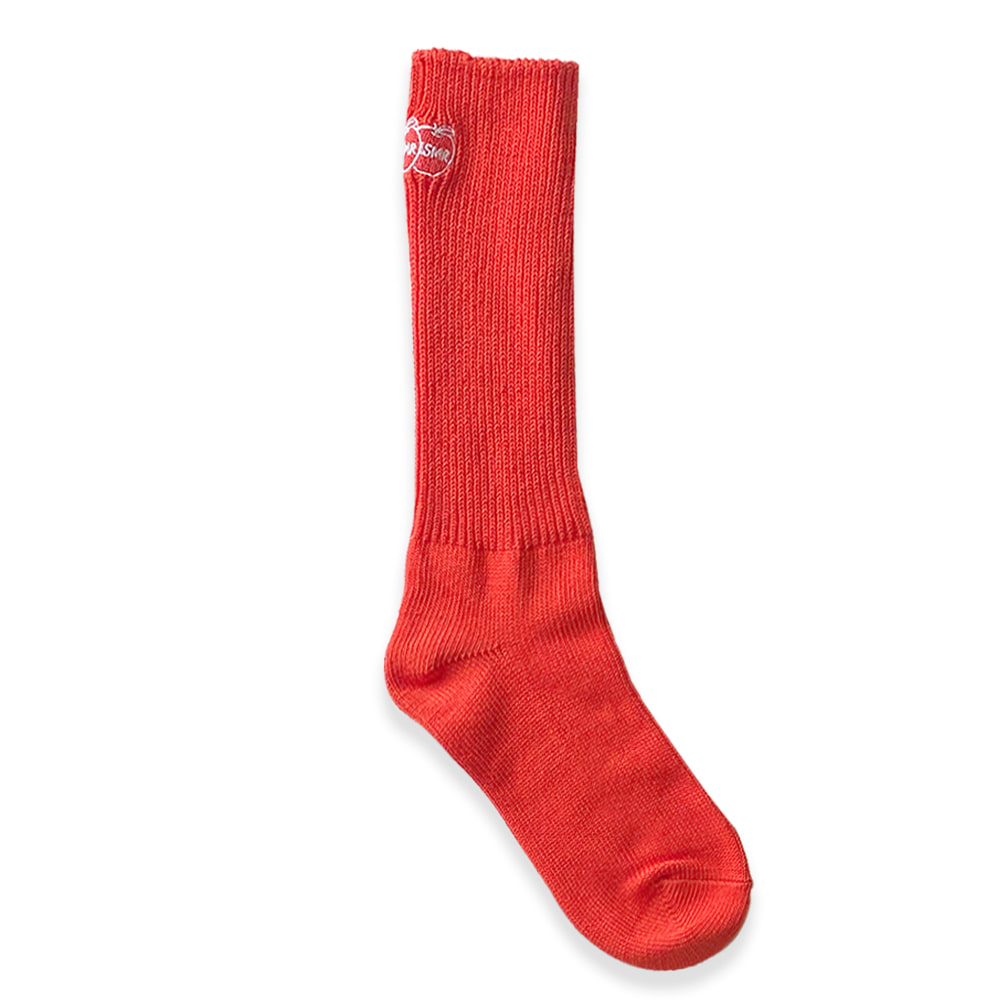 MSMR Knit Apple Logo Socks Scarlet