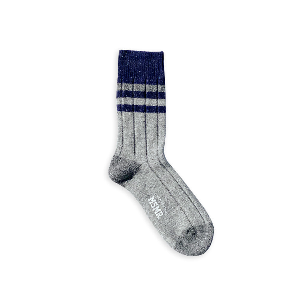 Lamswool Bokashi Stripe Socks Grey