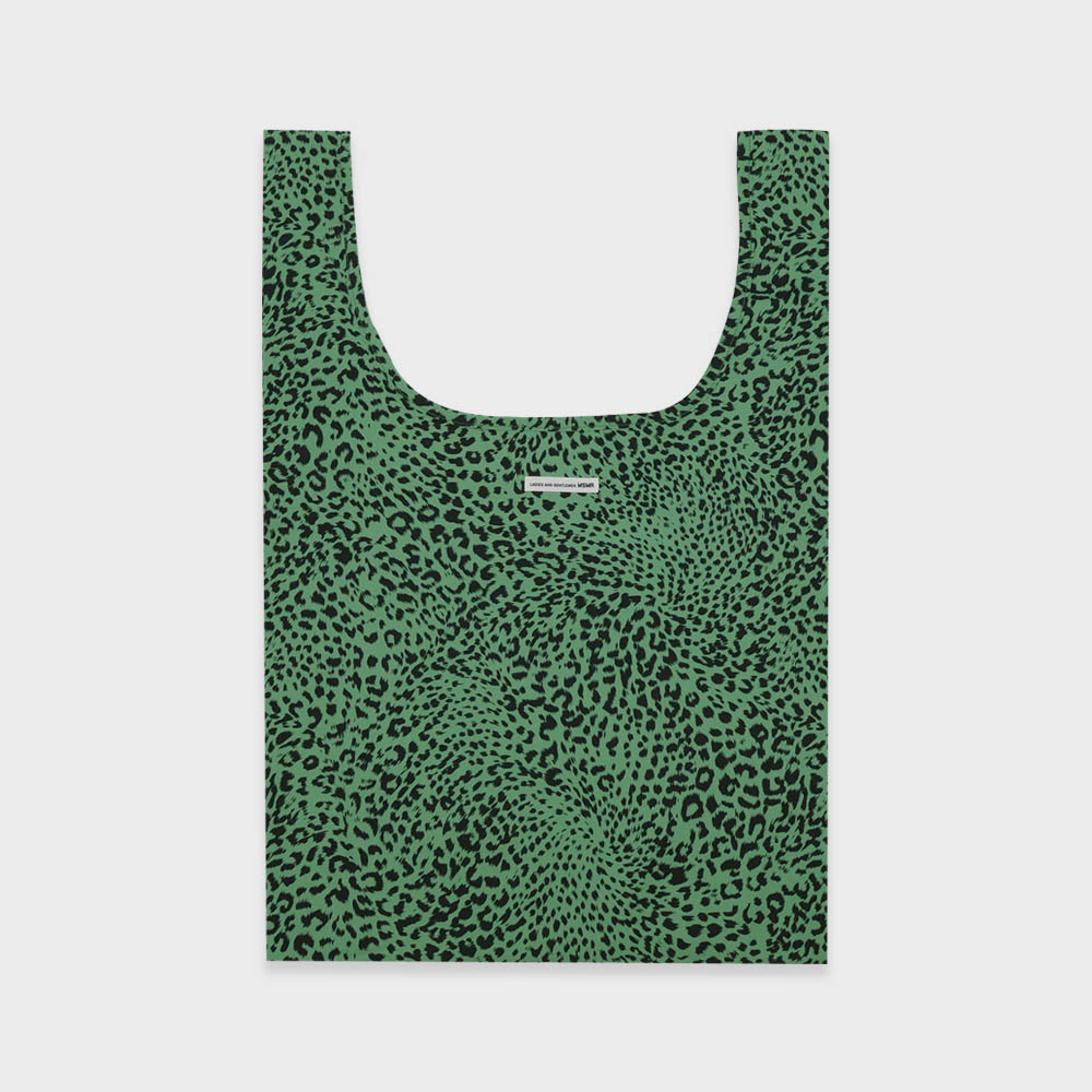 Light Leopard Tote Bag  Green