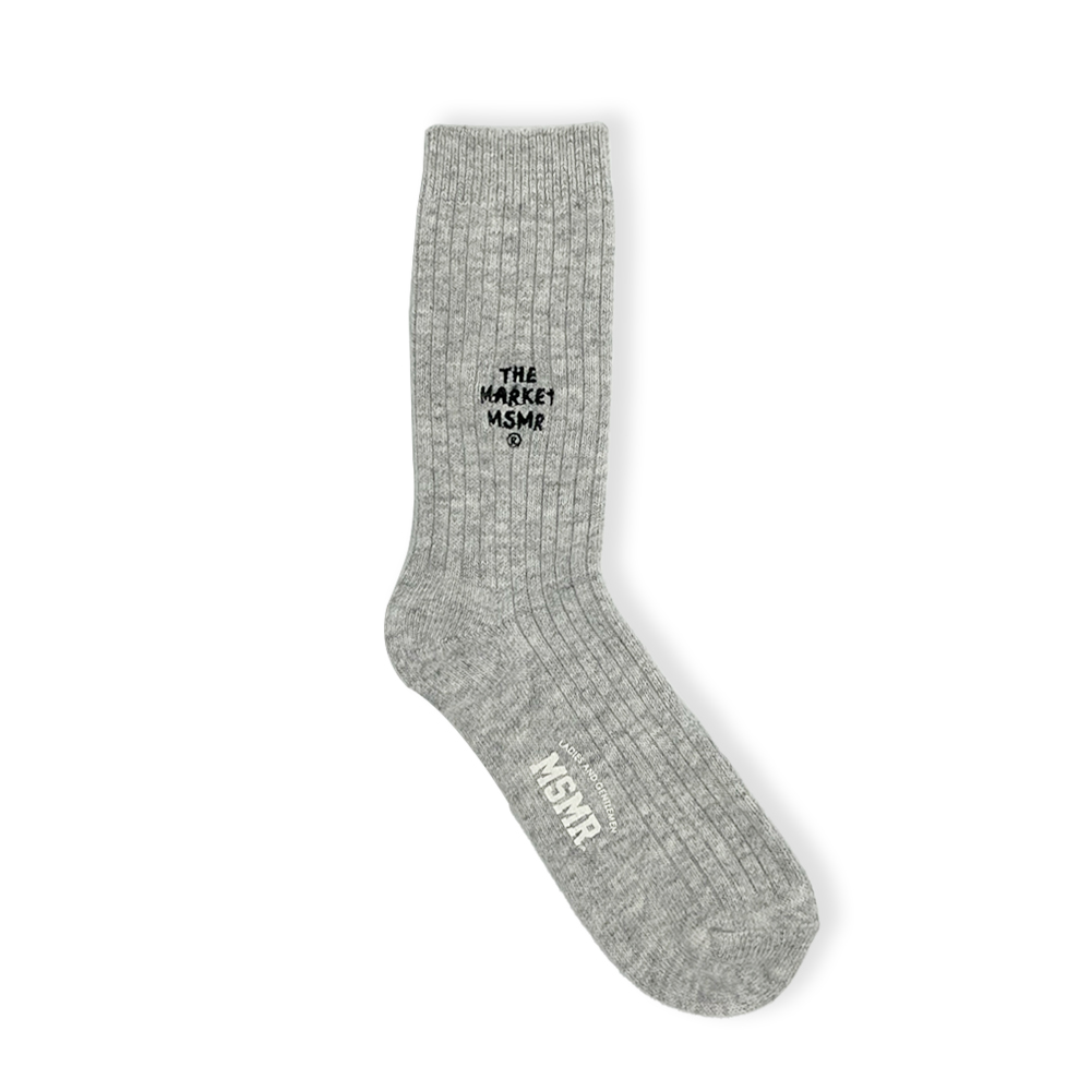Market Logo Angora Wool Socks Light gray