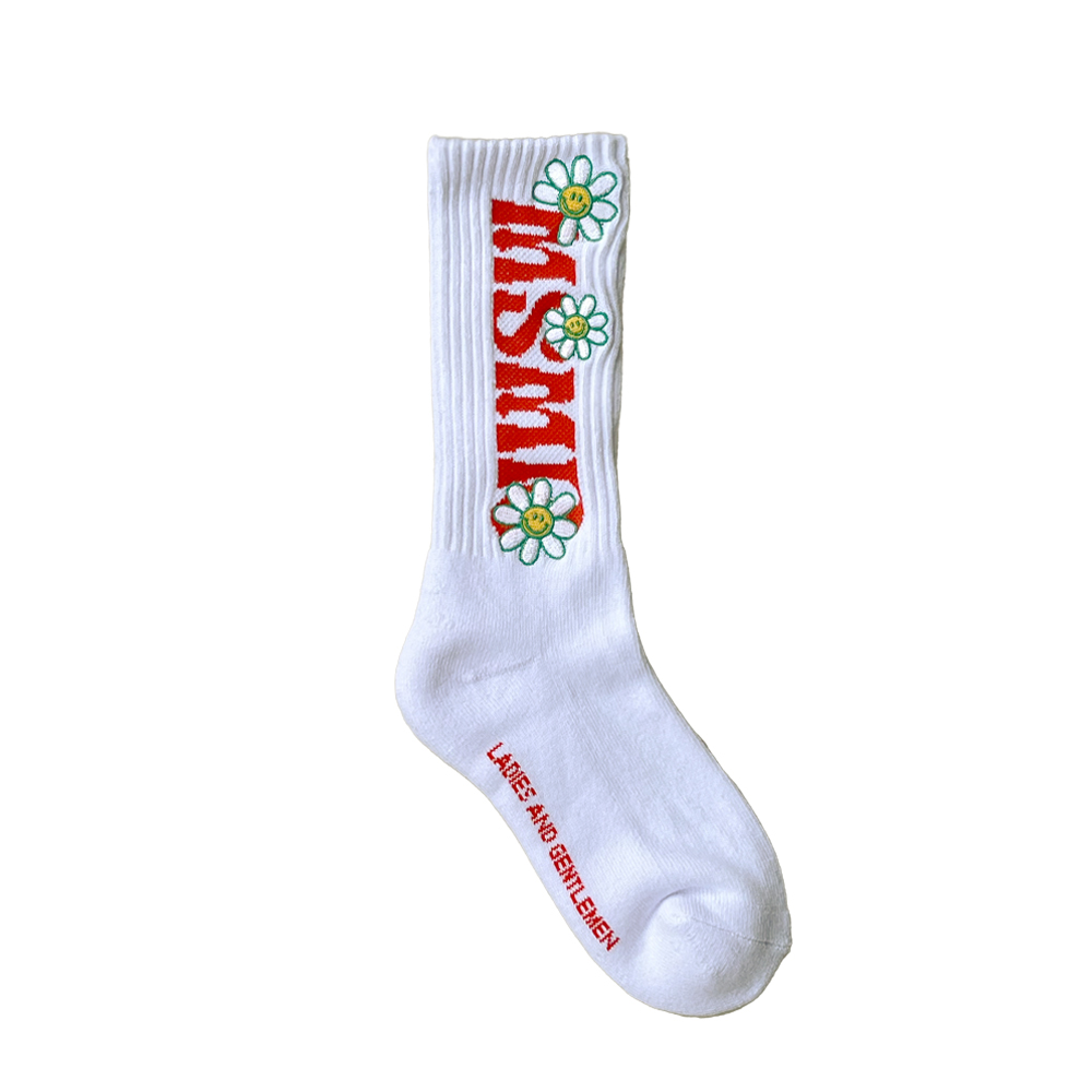 Flower logo socks White